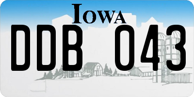 IA license plate DDB043