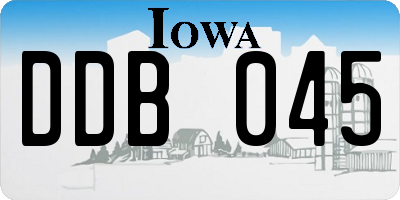 IA license plate DDB045