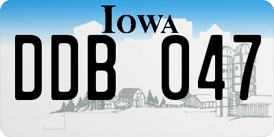 IA license plate DDB047