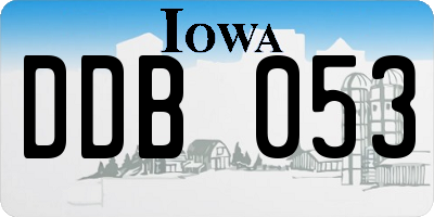 IA license plate DDB053