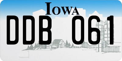 IA license plate DDB061