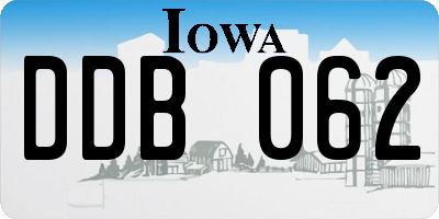 IA license plate DDB062