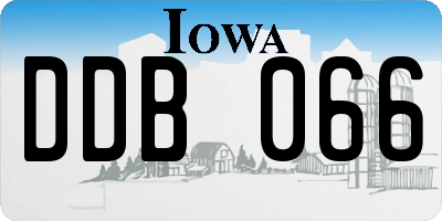 IA license plate DDB066