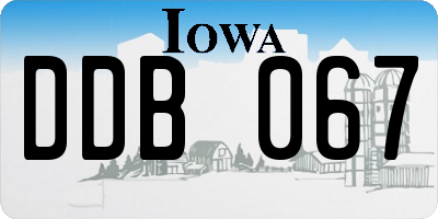 IA license plate DDB067