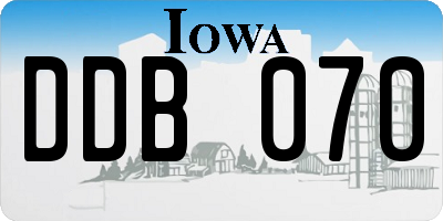 IA license plate DDB070