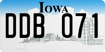 IA license plate DDB071