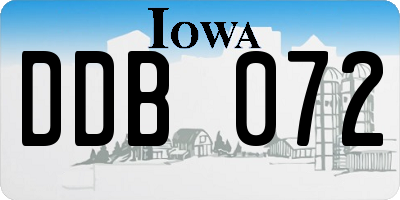 IA license plate DDB072