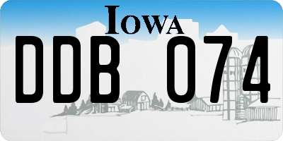 IA license plate DDB074
