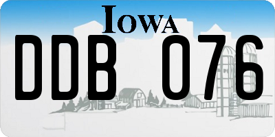 IA license plate DDB076
