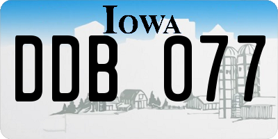 IA license plate DDB077