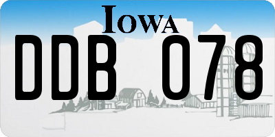 IA license plate DDB078