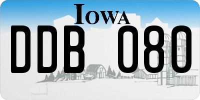 IA license plate DDB080