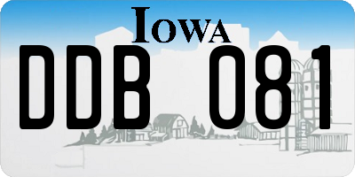 IA license plate DDB081