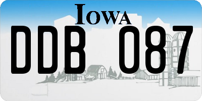 IA license plate DDB087