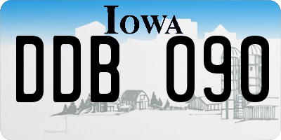 IA license plate DDB090