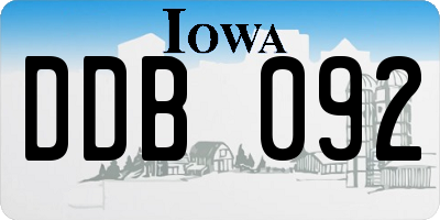 IA license plate DDB092