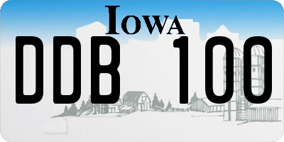 IA license plate DDB100