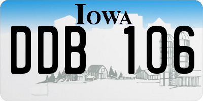 IA license plate DDB106