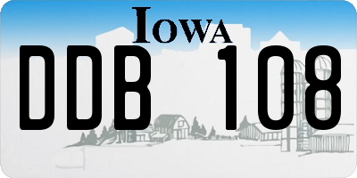 IA license plate DDB108