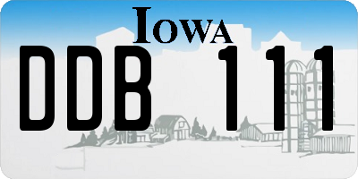 IA license plate DDB111