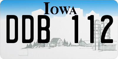 IA license plate DDB112