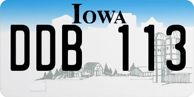 IA license plate DDB113