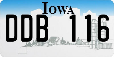 IA license plate DDB116
