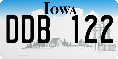IA license plate DDB122