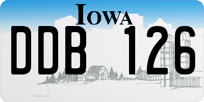 IA license plate DDB126