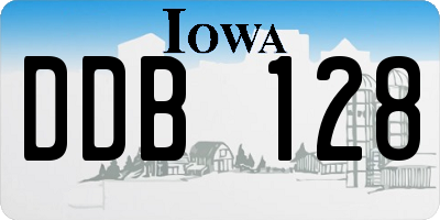 IA license plate DDB128