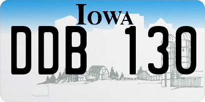 IA license plate DDB130