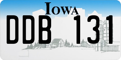 IA license plate DDB131