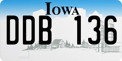 IA license plate DDB136