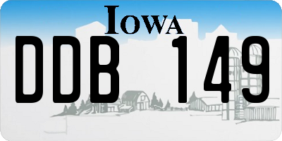 IA license plate DDB149