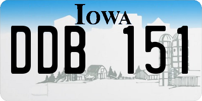 IA license plate DDB151