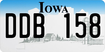 IA license plate DDB158