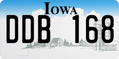 IA license plate DDB168