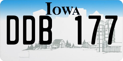IA license plate DDB177