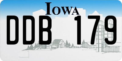 IA license plate DDB179