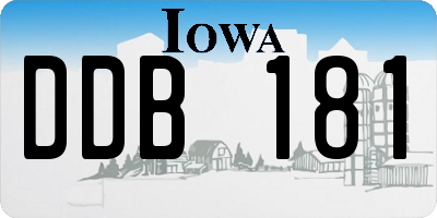 IA license plate DDB181
