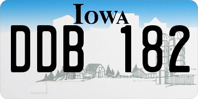 IA license plate DDB182