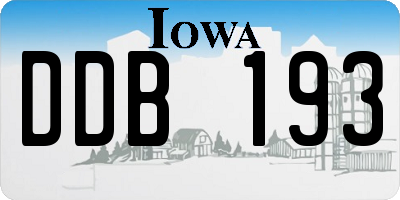 IA license plate DDB193