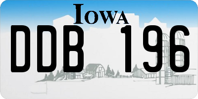 IA license plate DDB196