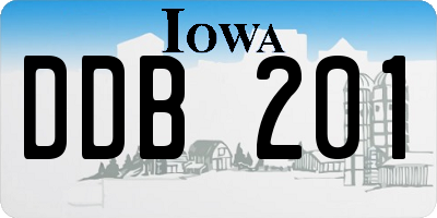 IA license plate DDB201