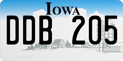 IA license plate DDB205