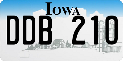 IA license plate DDB210