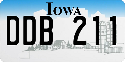 IA license plate DDB211
