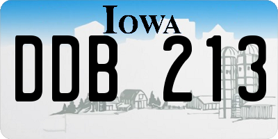 IA license plate DDB213