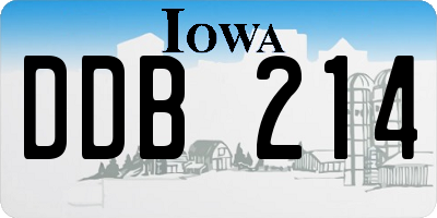 IA license plate DDB214