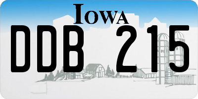 IA license plate DDB215